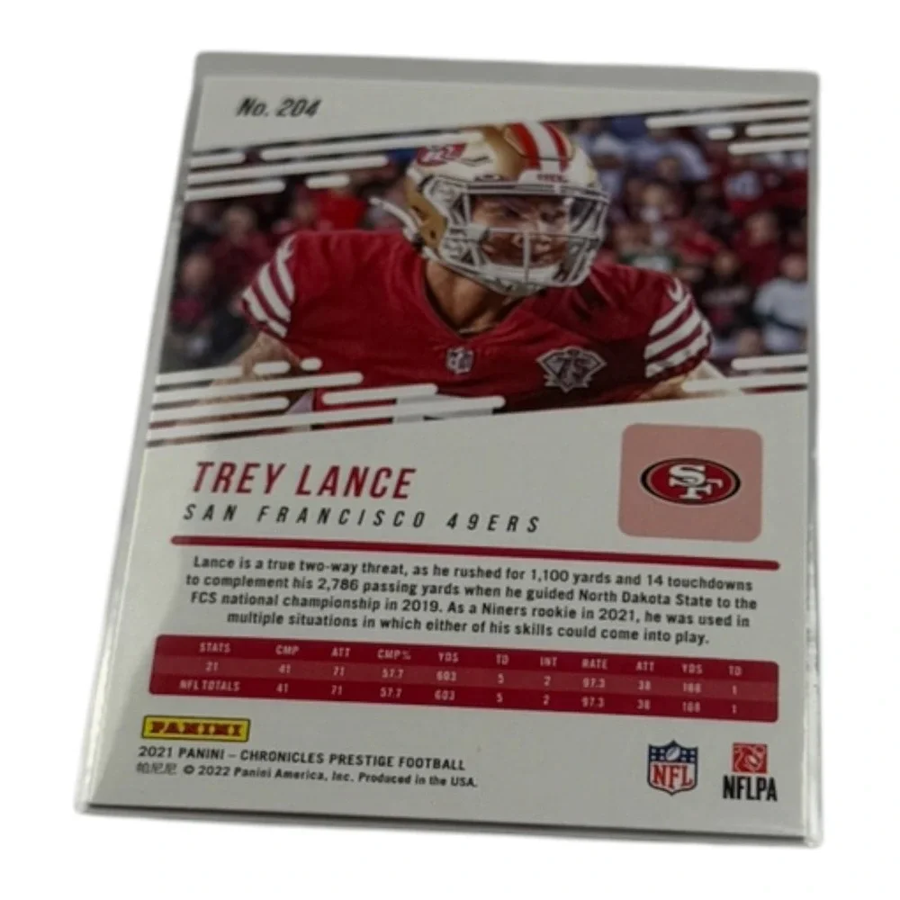Trey Lance 2021 Panini Prestige Football Rookie Card RC #204 SF 49ers QB